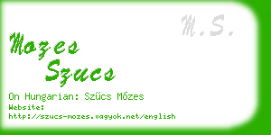 mozes szucs business card